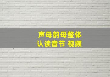 声母韵母整体认读音节 视频